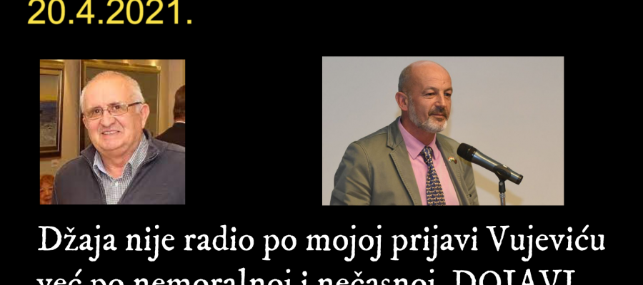 Ivica Vujević priznao dojavu Petra Džaje