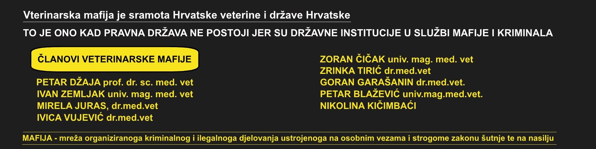 Veterinarska mafija u Hrvatskoj – mafija u hrvatskoj veterini